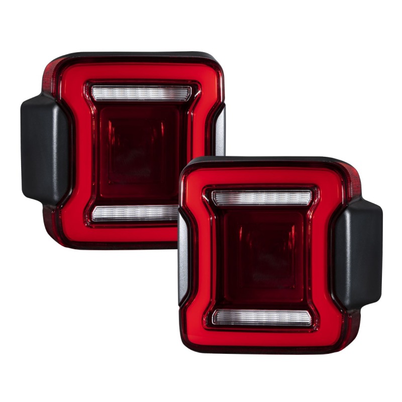 Jeep Wrangler Tail Lights - FORM Lighting - Sequential LED, Red/Smoked - `18-`23